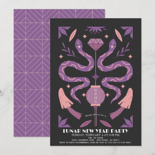 Purple Snake 2025 Lunar/Chinese New Year Party Invitation