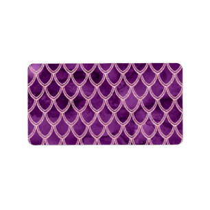 Purple Snake Serpent Reptile Pattern Label