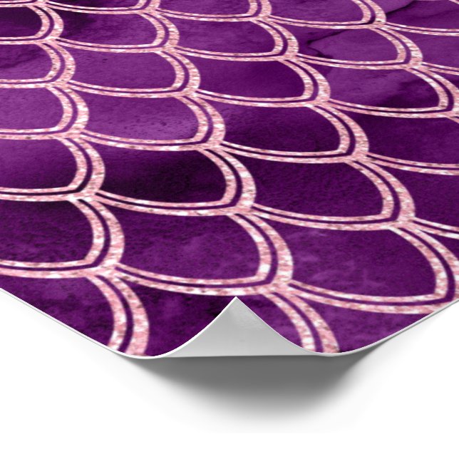 Purple Snake Serpent Reptile Pattern Poster (Corner)