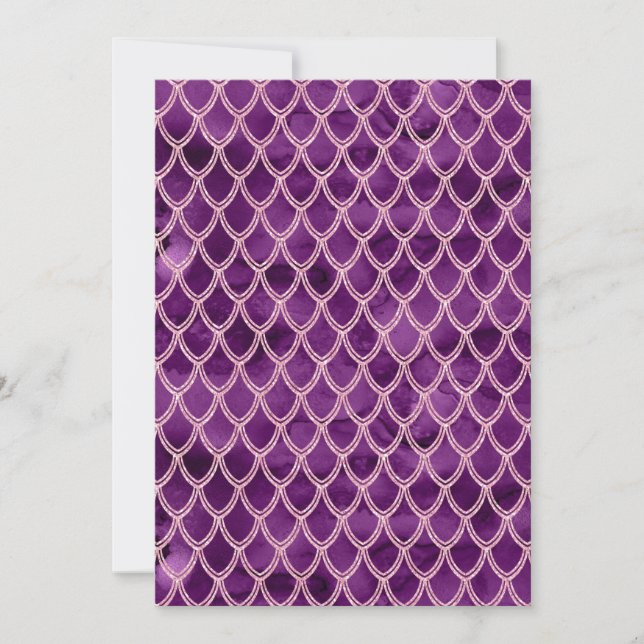 Purple Snake Serpent Reptile Pattern Thank You Card (Front)