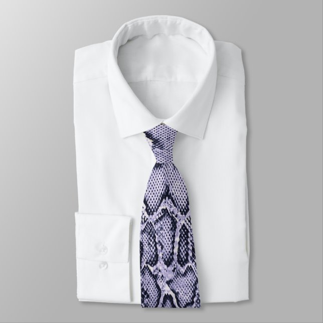 Purple Snake Skin Animal Print Tie (Tied)