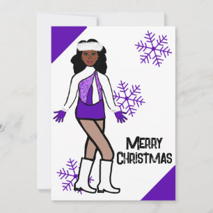 Purple Snow Dancer Holiday Card