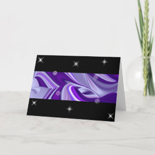 Purple Snow Dreams , Abstract Fantasy Rainbow-Art Holiday Card
