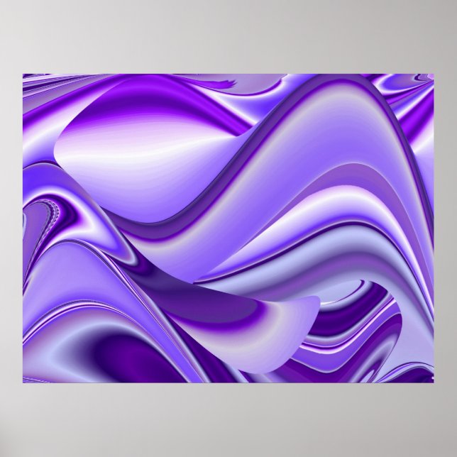 Purple Snow Dreams, Abstract Fantasy Rainbow Art Poster (Front)