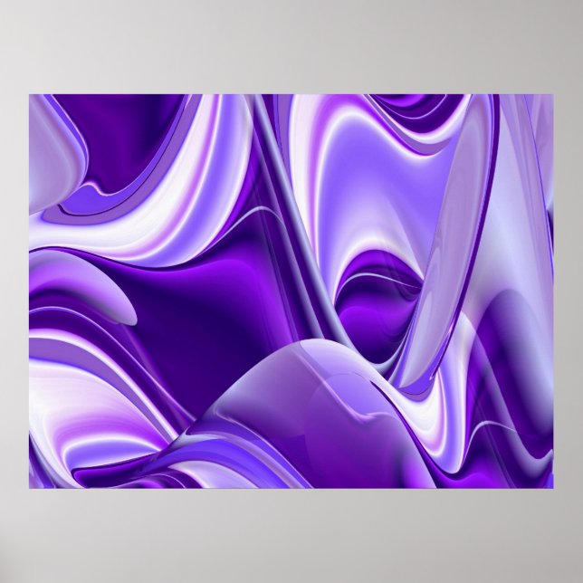 Purple Snow Dreams, Abstract Fantasy Rainbow Art Poster (Front)