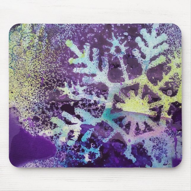 Purple Snow Mouse Mat (Front)