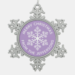 Purple Snowflake Christmas Ornament