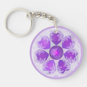Purple snowflake key ring