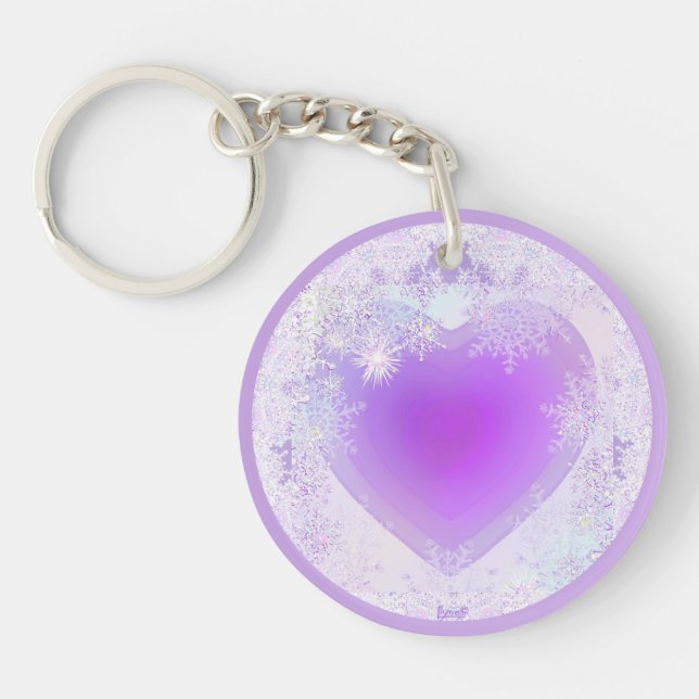 Purple snowflake key ring (Front)