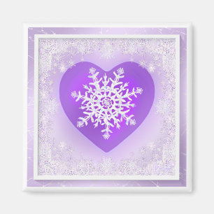 Purple snowflake magnet