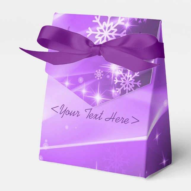 Purple Snowflake Pattern Christmas Favour Box (Front Side)