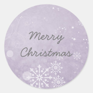Purple Snowflake Swirls Holiday Stickers