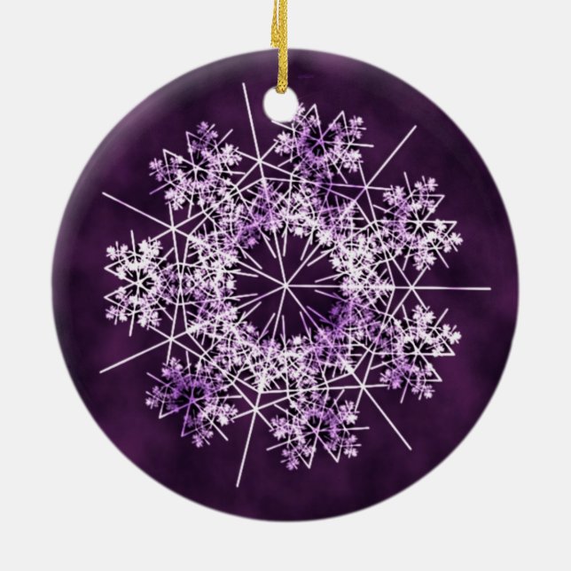 Purple Snowflake Tree Ornament (Back)