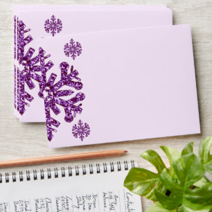 Purple Snowflake Winter Birthday Envelope