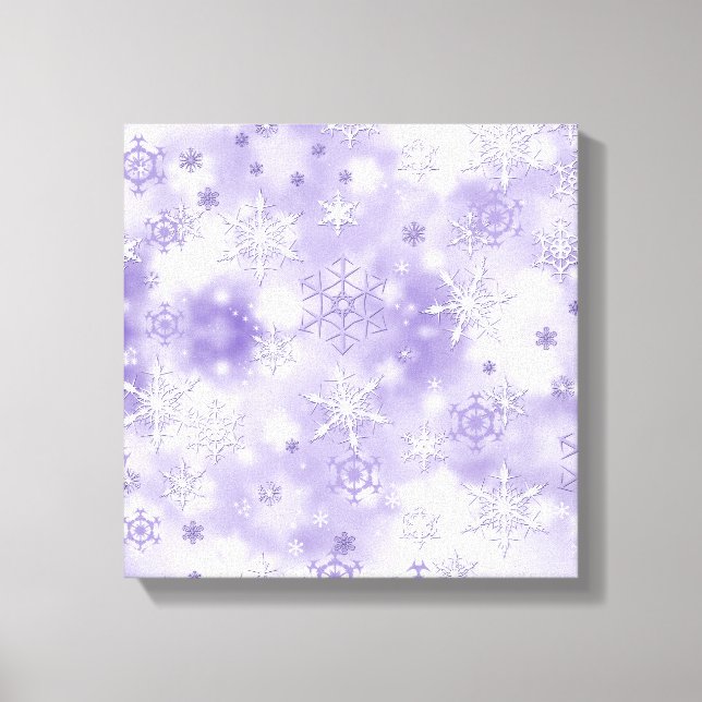Purple Snowflakes Canvas Print (Front)