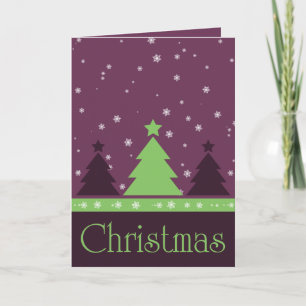 Purple Snowflakes Christmas Card