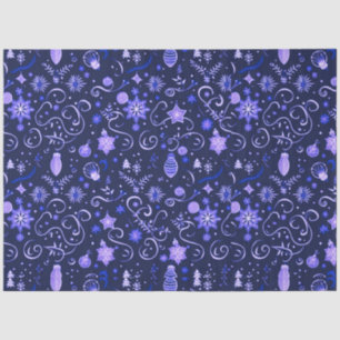 Purple Snowflakes Christmas Ornaments Christmas Tissue Paper