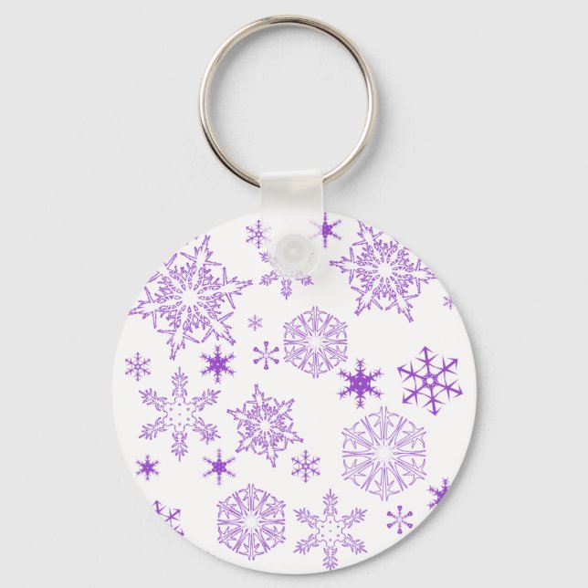 purple snowflakes key ring (Front)