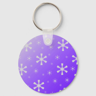 Purple Snowflakes Keychain