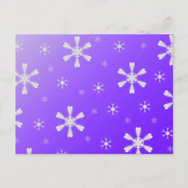 Purple Snowflakes Postcard (Front)