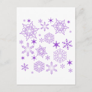 purple snowflakes postcard