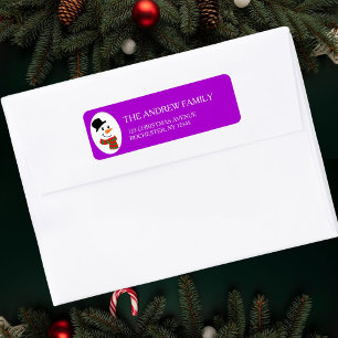 Purple Snowman Christmas Adress
