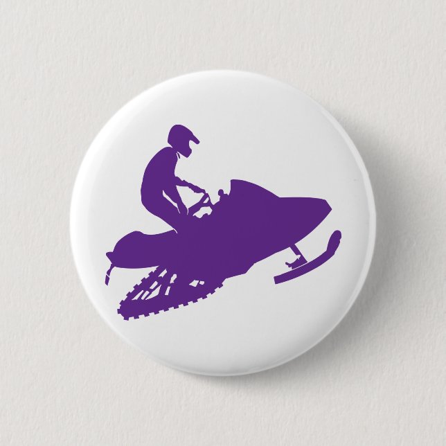 Purple-Snowmobiler 6 Cm Round Badge (Front)