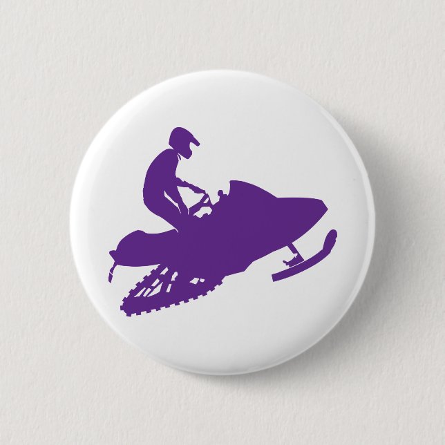 Purple-Snowmobiler 6 Cm Round Badge (Front)