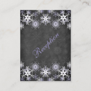 Purple Snowy Chalkboard Wedding Enclosure Card