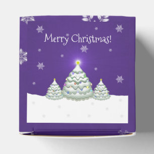 Purple Snowy Christmas Tree Favour Box