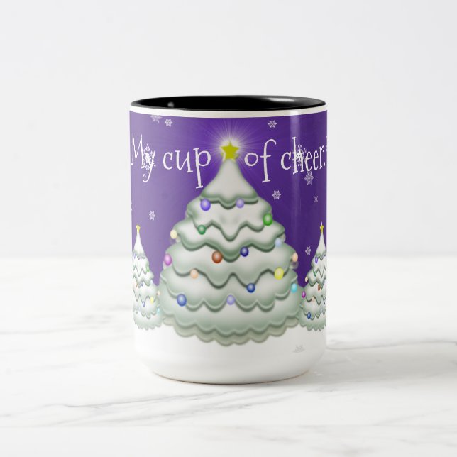 Purple Snowy Christmas Tree Mug (Center)