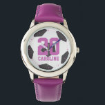 Purple Soccer Ball Girl's Watch<br><div class="desc">Sports themed design.</div>