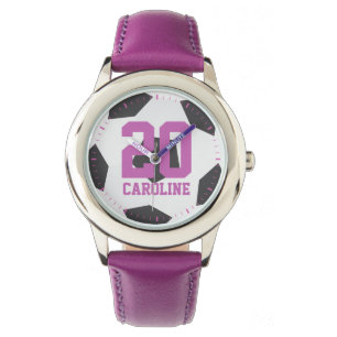 Purple Soccer Ball Girl's Watch
