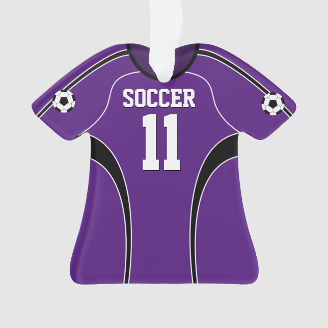 Purple Soccer Jersey Ornament (Front)