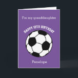 Purple Soccer Sport 12th Birthday Card<br><div class="desc">A purple soccer 12th birthday card for granddaughter, daughter, etc. You will be able to easily personalise the front of this soccer sport birthday card with their name. The inside card message and the back of the card can also be edited. This personalised soccer 12th birthday card would make a...</div>