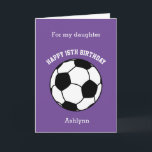 Purple Soccer Sport 16th Birthday Card<br><div class="desc">A purple personalised soccer 16th birthday card for him or her. You will be able to easily personalise the front of this soccer sport birthday card with their name. The inside card message and the back of the card can also be edited. This personalised 16th soccer birthday card would make...</div>