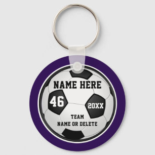 Purple Soccer Team Gifts or Your COLORS and TEXT Key Ring