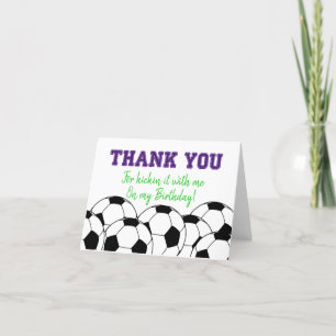 Purple Soccer Thank You Card