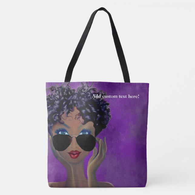 Purple Sorority Black Art Gift Tote Bag (Front)