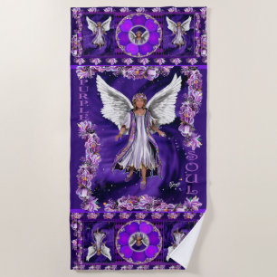 Purple Soul  Beach Towel
