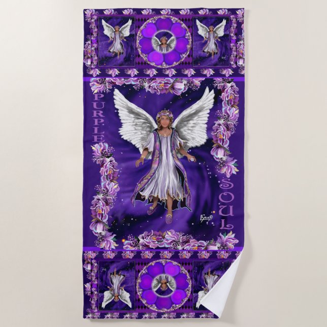 Purple Soul  Beach Towel (Front)