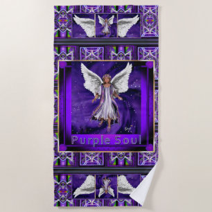 Purple Soul  Beach Towel