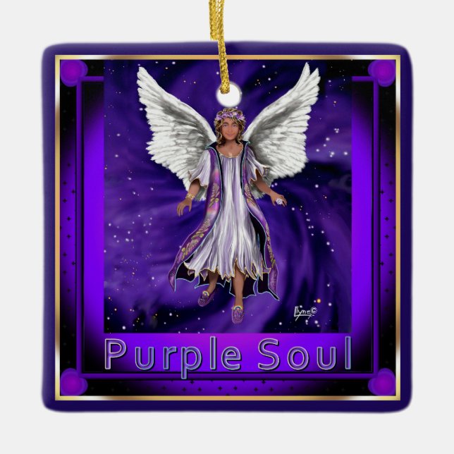 Purple Soul Ceramic Ornament (Front)