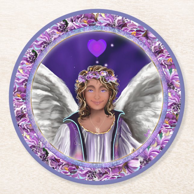 Purple Soul Round Paper Coaster (Front)