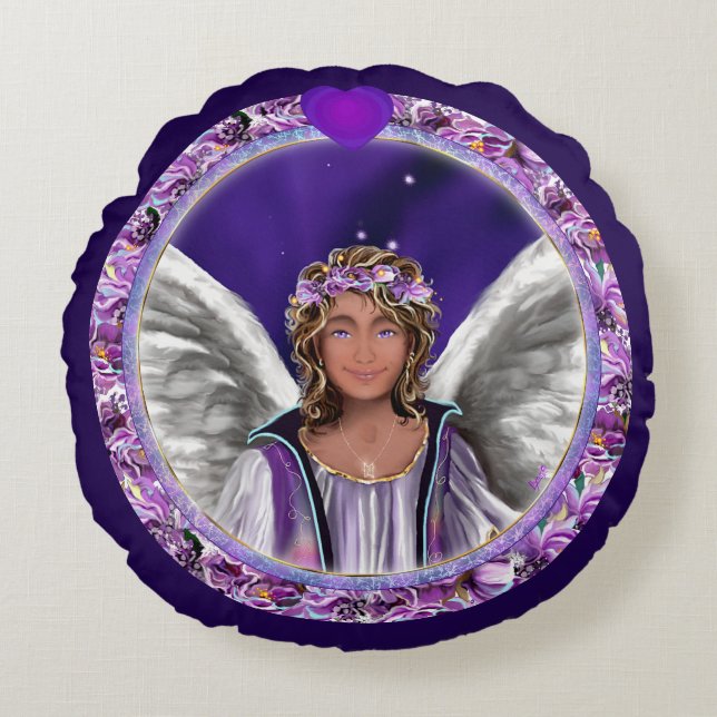 Purple Soul Round Pillow (Front)