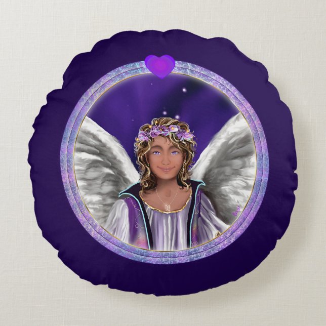 Purple Soul Round Pillow (Front)
