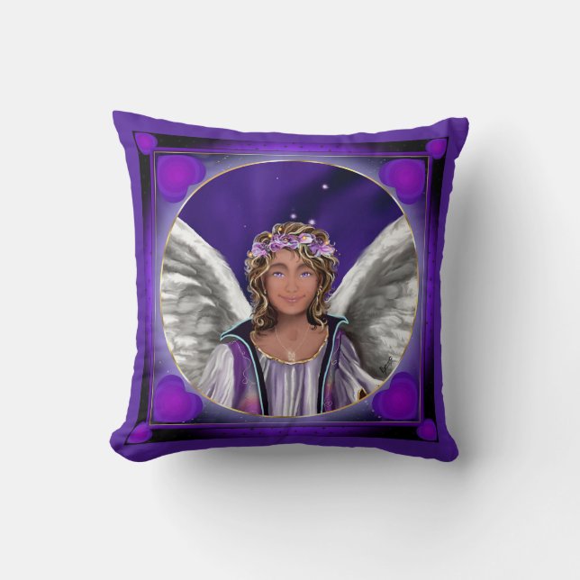 Purple Soul Throw Pillow (Front)