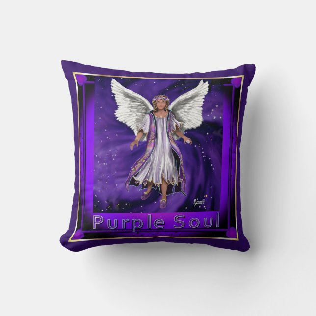 Purple Soul Throw Pillow (Front)