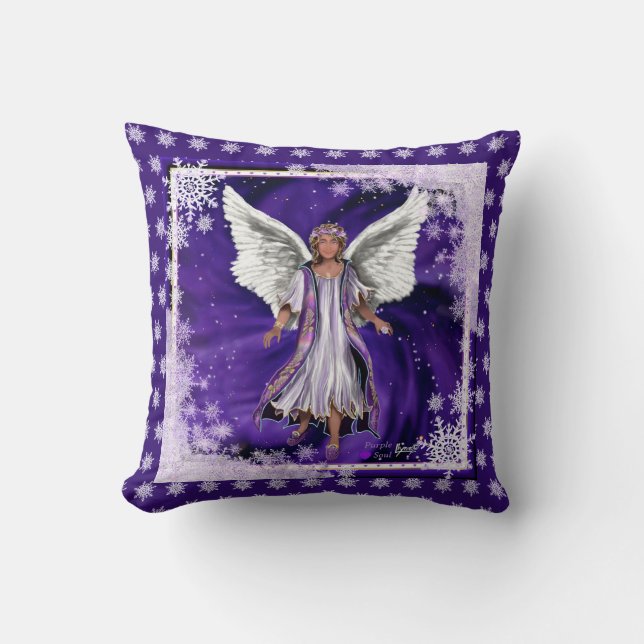 Purple Soul Throw Pillow (Front)