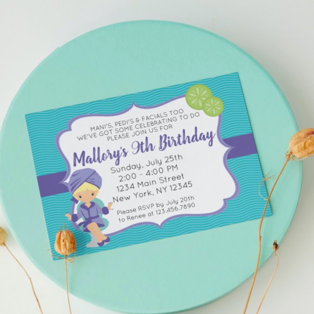 Purple Spa Birthday Invitation (Creator Uploaded)
